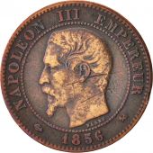 France, Napoleon III, 2 Centimes, 1856, Rouen, TB+, Bronze, Gadoury 103