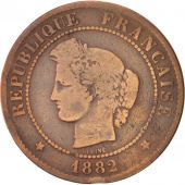 France, Crs, 5 Centimes, 1882, Paris, B+, Bronze, KM:821.1, Gadoury:157a