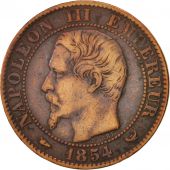 France, Napoleon III, 5 Centimes, 1854, Lille, VF(30-35), Bronze, KM 777.7