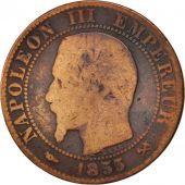 France, Napoleon III, 5 Centimes, 1855, Rouen, B, Bronze, KM:777.2, Gadoury 152