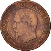 France, Napoleon III, 5 Centimes, 1855, Lyon, VF(20-25), Bronze, KM 777.4