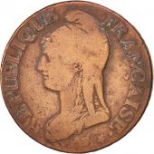 France, Dupr, 5 Centimes, 1799, Paris, B+, Bronze, KM:640.1, Gadoury:126a