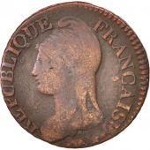 France, Dupr, 5 Centimes, 1799, Geneva, B, Bronze, KM:640.6, Gadoury:126a