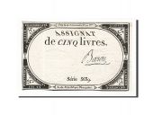 Assignats 5 Livres 5 Livres type Domaines Nationaux, signé Baron Bild