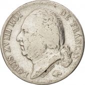 France, Louis XVIII, Franc, 1824, Bordeaux, B+, Argent, KM:709.6, Gadoury 449