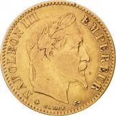 France, Napoleon III, 10 Francs, 1865, Paris, VF(30-35), Gold, KM 800.1