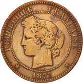 France, Crs, 10 Centimes, 1877, Paris, B+, Bronze, KM:815.1, Gadoury:265a
