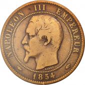 France, Napoleon III, 10 Centimes, 1854, Paris, TB, Bronze, KM 771.1, Gadoury248
