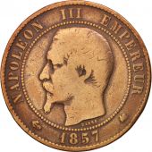 France, Napoleon III, 10 Centimes, 1857, Bordeaux, VG(8-10), Bronze, KM 771.5