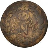 France, Napolon I, Decime, 1814, Strasbourg, B+, Bronze, KM:700, Gadoury:195d