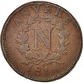 FRENCH STATES, ANTWERP, 10 Centimes, 1814, Anvers, F(12-15), Bronze, KM:5.3