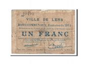 France, Lens, 1 Franc, 1914, VF(20-25), Pirot:62-787