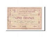 France, Peronne, 5 Francs, 1915, EF(40-45), Pirot:80-416