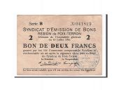 France, Poix-Terron, 2 Francs, 1916, AU(50-53), Pirot:08-140