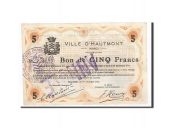 France, Hautmont, 5 Francs, 1914, EF(40-45), ANNULE, Pirot:59-1291