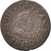 France, Henri III, Denier Tournois, Undated, Paris,F(12-15),Copper,Sombart:4070