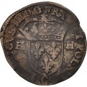France, Henri III, Douzain aux 2H, 1588, Saint L, VF(20-25),Billon,Sombart:4398