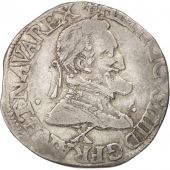 France, Henri IV, Demi Franc, 1596, Amiens, EF(40-45), Silver, Sombart:4732
