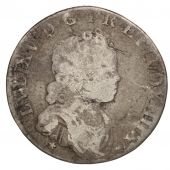 France, Louis XV, 1/10 cu Vertugadin, 1716, Paris, VG(8-10), Silver, KM 418.1