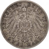 Etats allemands, WURTTEMBERG, Wilhelm II, 2 Mark, 1904, Freudenstadt, TTB,Argent