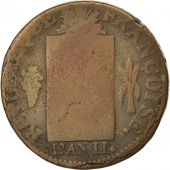 France, Sol aux balances franoise, 1793, Nantes, VG(8-10), Bronze, KM619.11