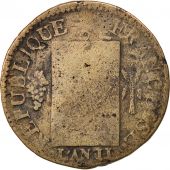 France, Sol aux balances franoise, 1793, Lille, F(12-15), Bronze, KM:619.12