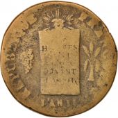 France, 2 sols aux balances dat, 1793, Pau, VG(8-10), Bronze, KM:621.14