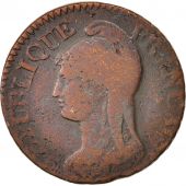 France, Dupr, 5 Centimes, 1796, Limoges, F(12-15), Bronze, KM:640.7, Gadoury126