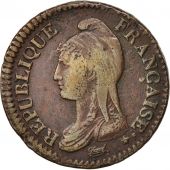 France, Dupr, Decime, 1799, Strasbourg, TB+, Bronze, KM:644.4, Gadoury:187a