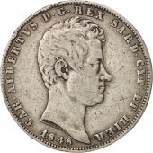 ITALIAN STATES, SARDINIA, Carlo Alberto, 5 Lire, 1848, Genoa, VF(30-35), KM130.2