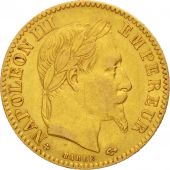 France, Napoleon III, 10 Francs, 1867, Strasbourg, AU(50-53),KM800.2,Gadoury1015