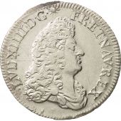 France, Louis XIV, 1/2 cu de Flandre, 1/2 Ecu, 1687, Lille, TTB+,Argent,KM262.4