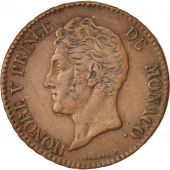 Monaco, Honore V, 5 Centimes, Cinq, 1837, Monaco, EF(40-45), Copper, KM:95.2a