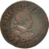 France, Louis XIII, Double tournois, buste enfantin, 1619, Poitiers, KM 43.3