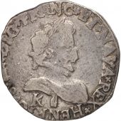 Henri IV, Demi Franc, 1592, Bordeaux, 1st type, VF(20-25), Silver, Sombart:4744
