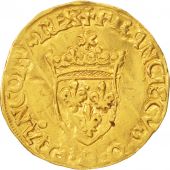 France, Francis Ist, 1/2 Ecu, Rouen, EF(40-45), Gold, Duplessy:776
