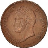 Monaco, Honore V, 5 Centimes, Cinq, 1837, Monaco, EF(40-45), Copper, KM:95.2a