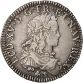 France, Louis XV, 1/2 cu de France, 44 Sols, 1721, Orlans, KM 465.9