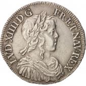 France, Louis XIV, 1/2 cu  la mche longue, 1649, Poitiers, TTB, Gadoury 169