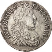 France, Louis XIV, 1/2 cu au buste juvnile, 1664, Rennes, TTB, Gadoury 173