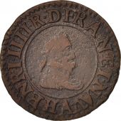 France, Henri IV, Denier Tournois, 1603, Paris, VF(20-25), Copper, KM:15