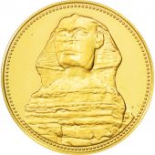 Egypt, 100 Pounds Sphinx, 1990, MS(65-70), Gold, KM:693