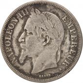 France, 2 Francs, 1869, Paris, VF(20-25), Silver, KM:807.1, Gadoury:527