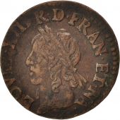 France, Louis XIII, Double tournois de Warin, tte  gauche, 1643, Gadoury 12