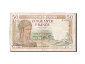 France, 50 Francs, 50 F 1934-1940 Crs, 1940, KM:85b, 1940-01-11, TB,...