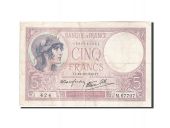 France, 5 Francs, 5 F 1917-1940 Violet, 1940, 1940-12-12, KM:83, TB+