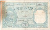 France, 20 Francs, 20 F 1916-1919 Bayard, 1918, KM:74, 1918-12-27, VF(30-...