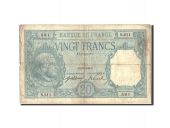 France, 20 Francs, 20 F 1916-1919 Bayard, 1916, 1916-08-02, KM:74, TB, Fa...