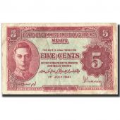 MALAYA, 5 Cents, 1941, KM:7a, 1941-07-01, VF(30-35)