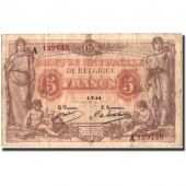 Belgium, 5 Francs, 1914, KM:74a, 1914-07-01, VF(20-25)